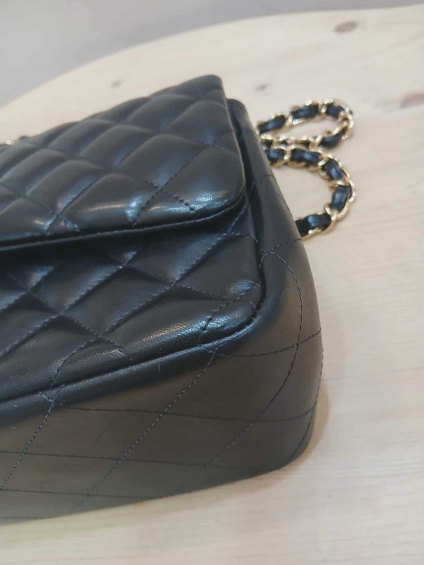 Chanel Double Flap Jumbo Lambskin Black Series 16