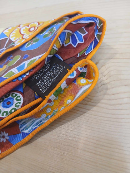 Hermes L'art Du Sarasa Orange Scarf 90 cm