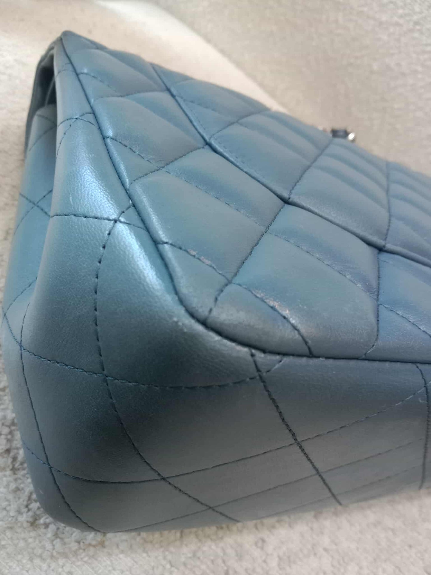 Chanel Jumbo Double Flap Lambskin Blue Series16