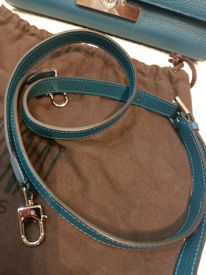 Moynat Rejane Blue Leather Bag