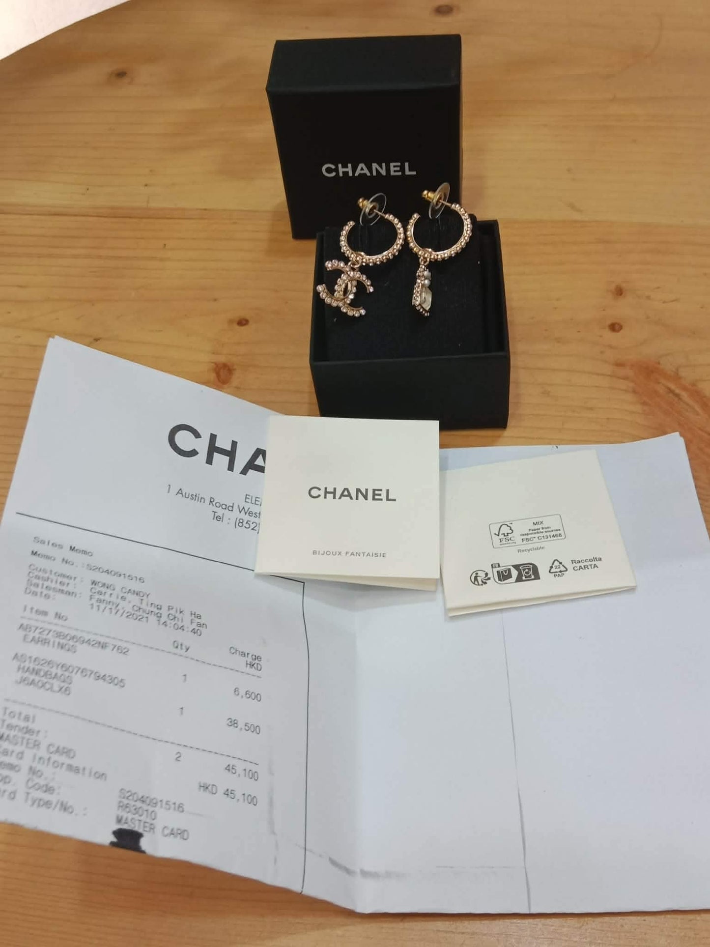 Chanel Drop Hoop Earrings