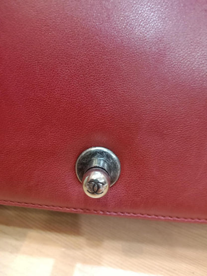 Chanel Le Boy Bag Red Lambskin Medium Series 18