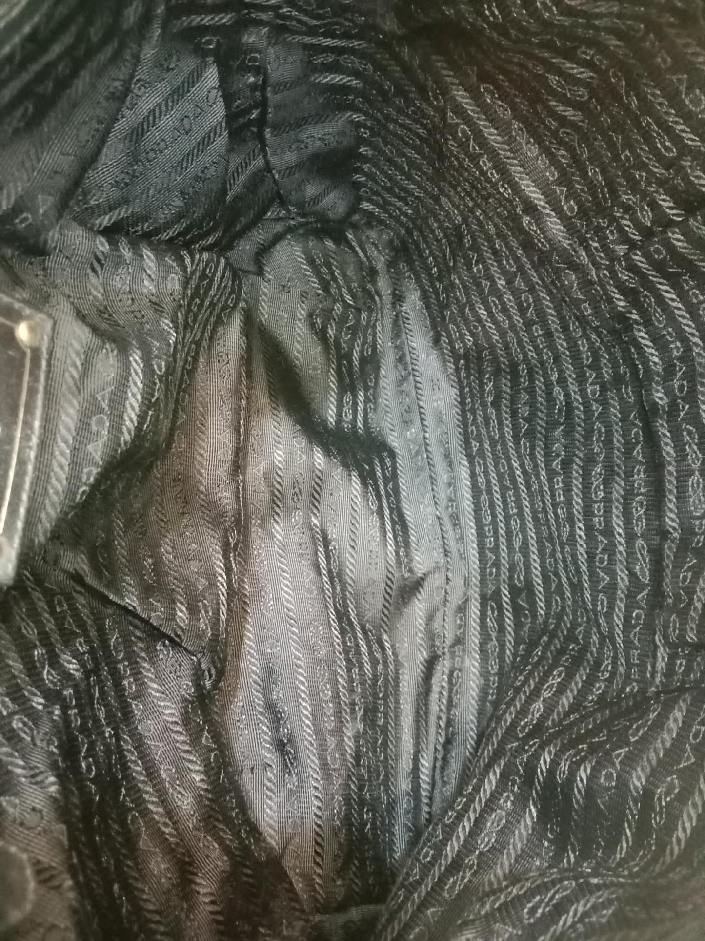 Prada Logo Jacquard Tote Corda Bruciato