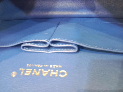 Chanel Classic Medium Double Flap Lambskin Blue Series 26