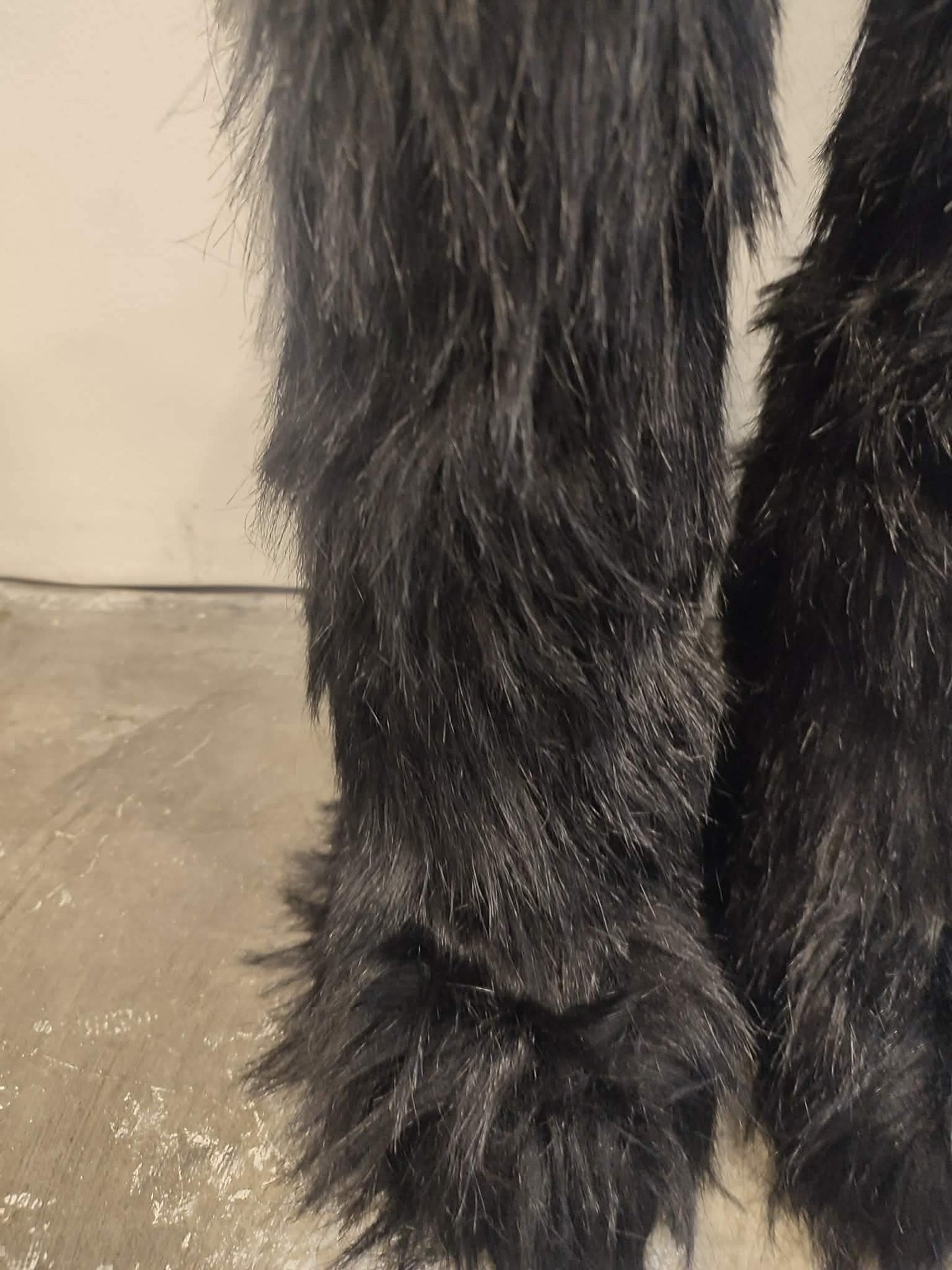 Prada Rossa Fur Black Boots Size 35