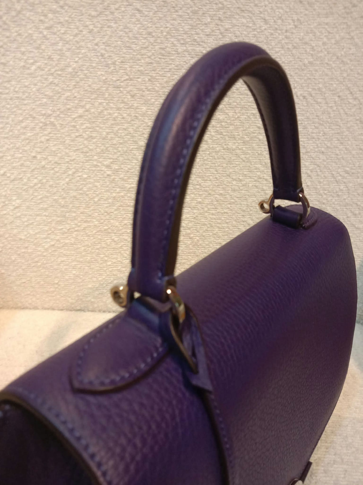 Moynat Rejane Purple Leather Bag