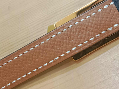 Hermes Lucky 15 Reversible Belt Swift/Epsom Gold/Noir Stamp Z 2021