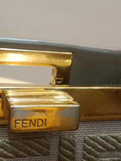 Fendi Peekaboo Grey Leather Mini