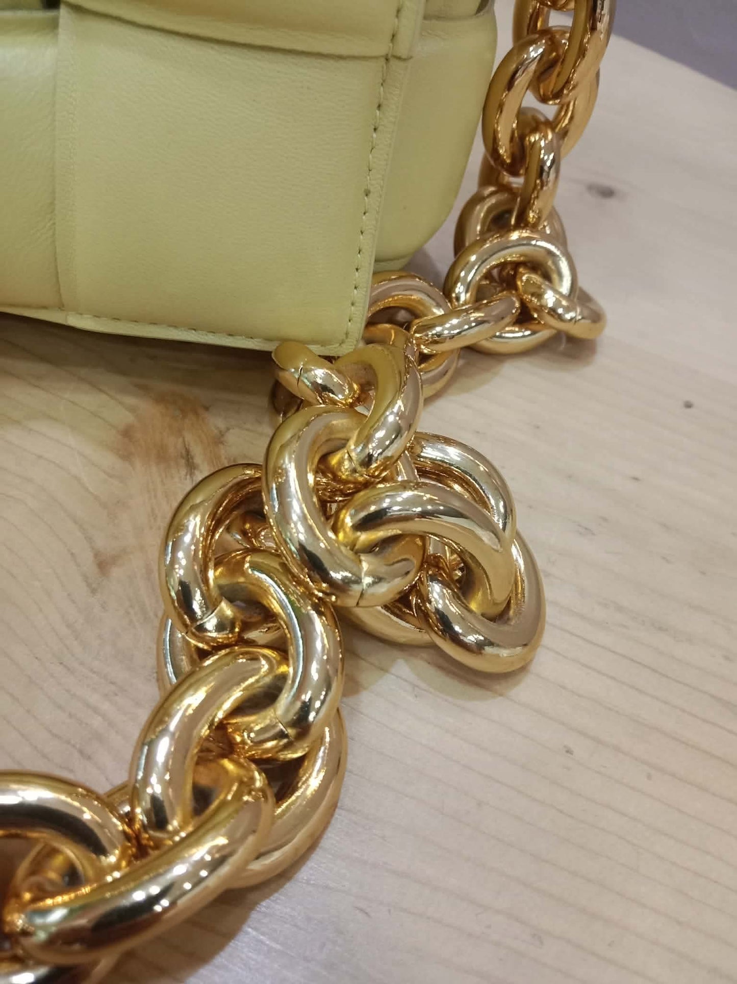 Bottega Veneta Chain Cassette Shoulder Bag Yellow