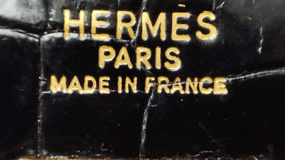 Hermes Kelly 35 Crocodile Noir Stamp G Circle 1977