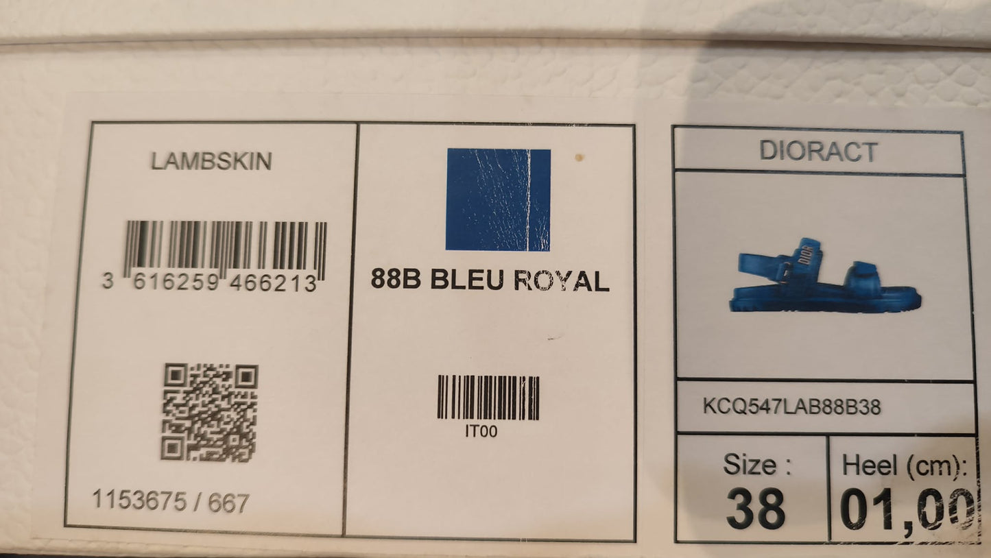 Dior Dioract Blue Royal Lambskin Size 38