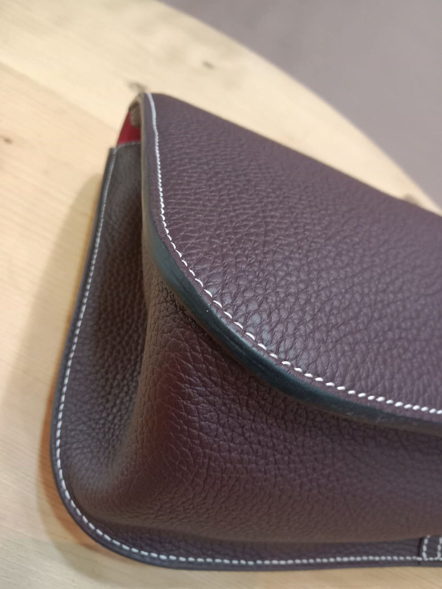 Hermes Halzan 31 Clemence Bicolor Rouge/Pink Stamp B 2023