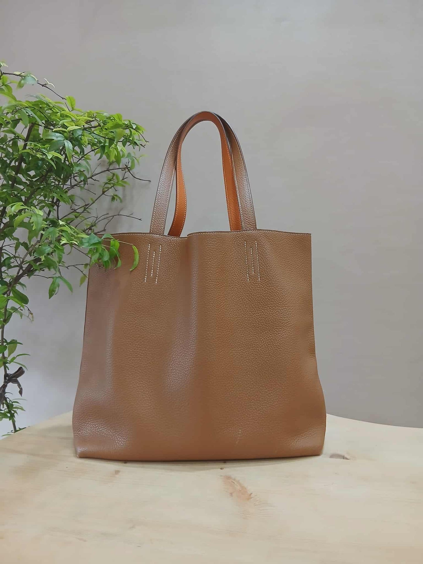 Hermes Double Sens 36 Gold/Poppy Orange Clemence Stamp R Square 2014