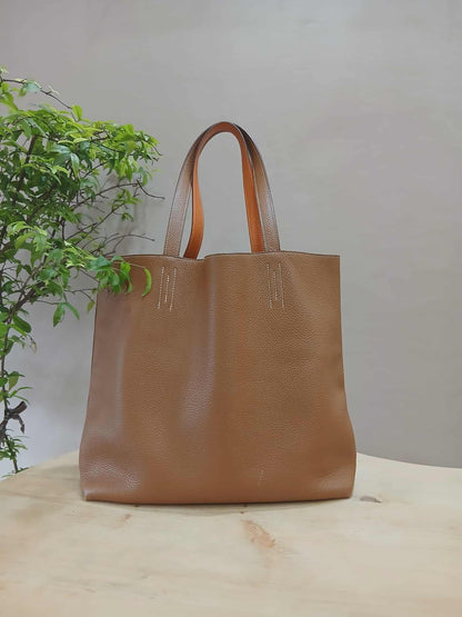 Hermes Double Sens 36 Gold/Poppy Orange Clemence Stamp R Square 2014