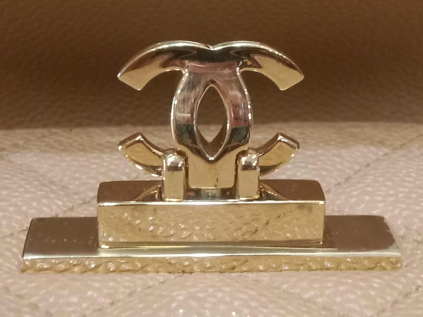 Chanel Golden Class Phone Holder Caviar Crossbody Bag Beige Series 25