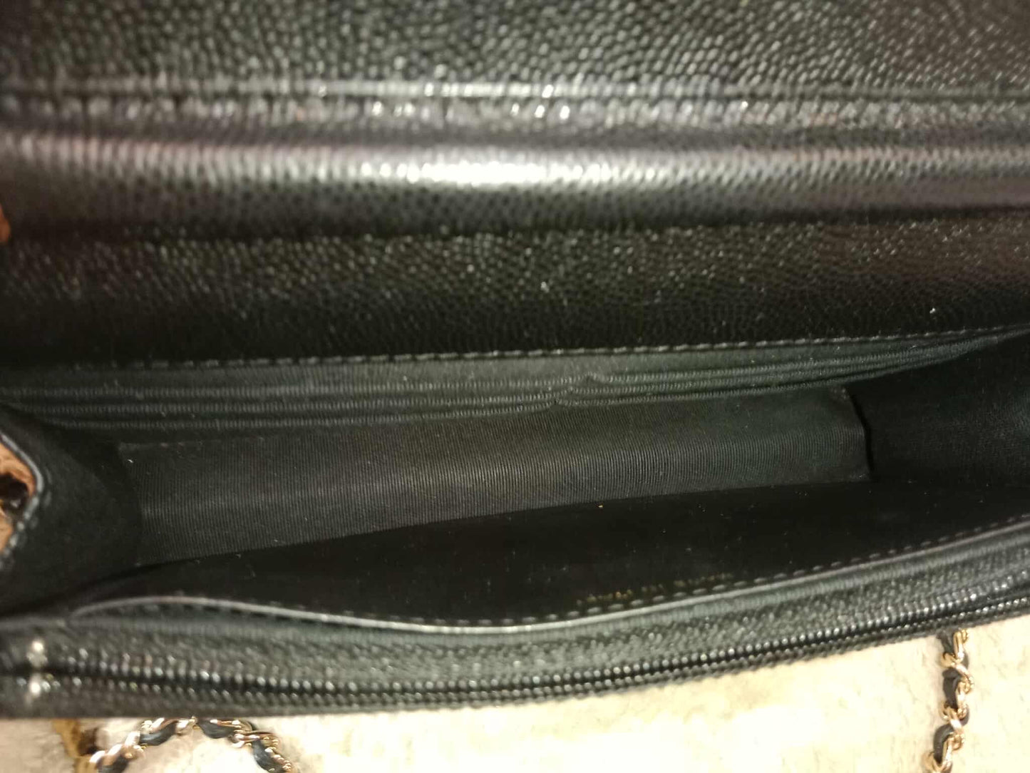 Chanel Classic Wallet on Chain Black Caviar Microchipped