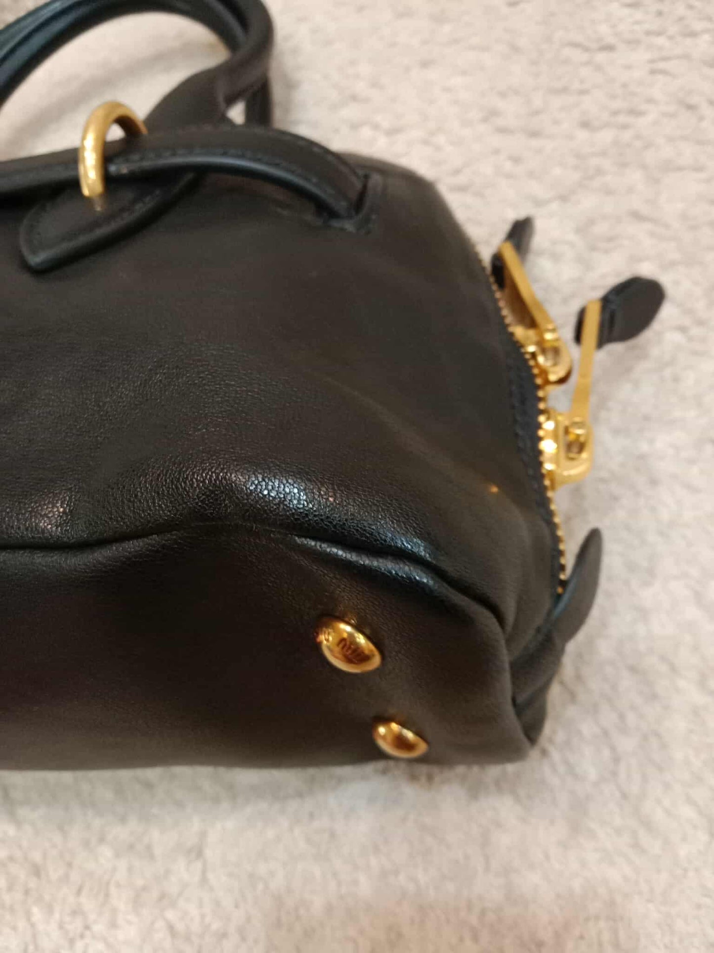 Miu Miu Aviator Nappa Leather Black