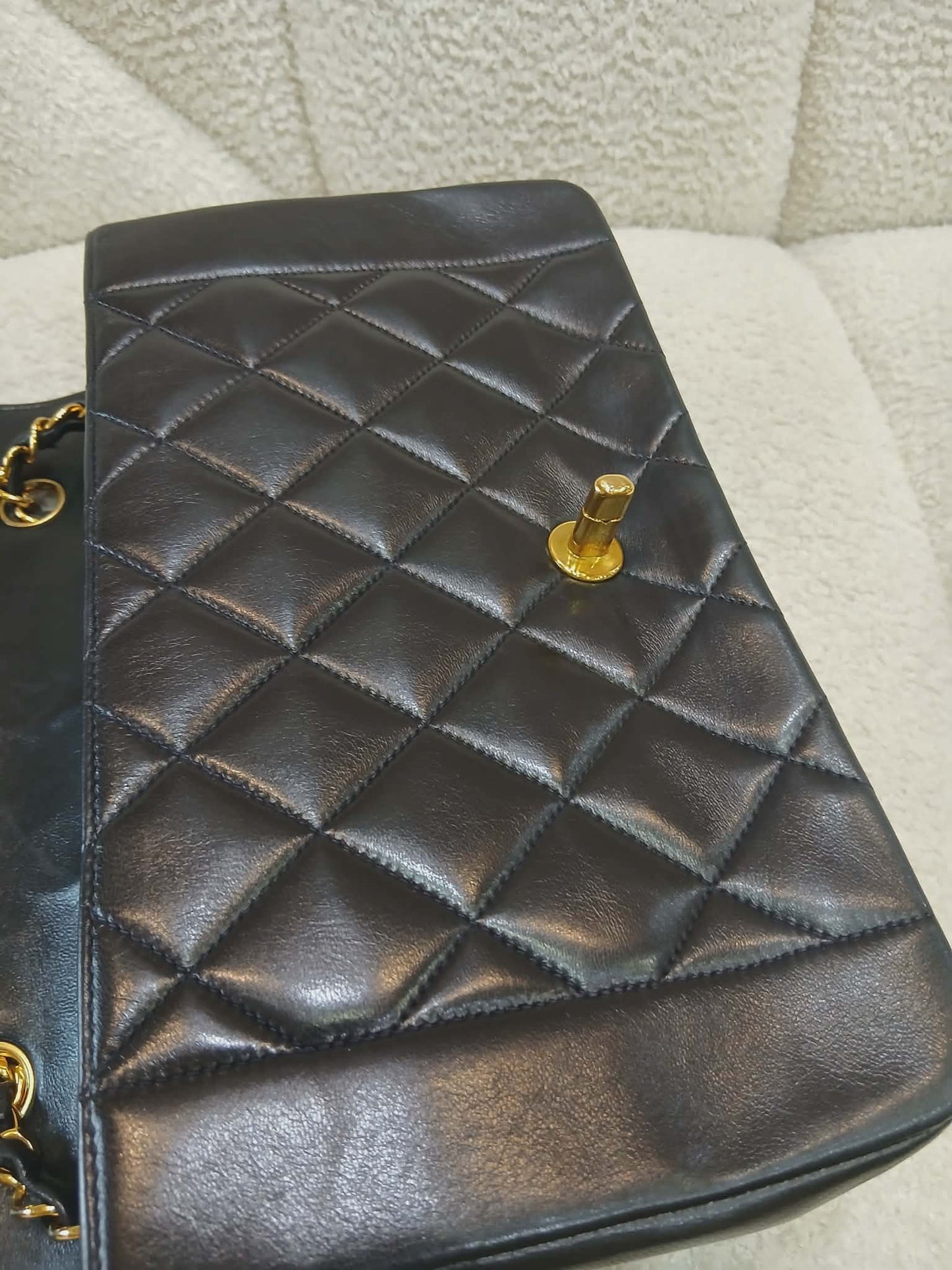 Chanel Diana Single Flap Quilted Lambskin Black Small Series 3