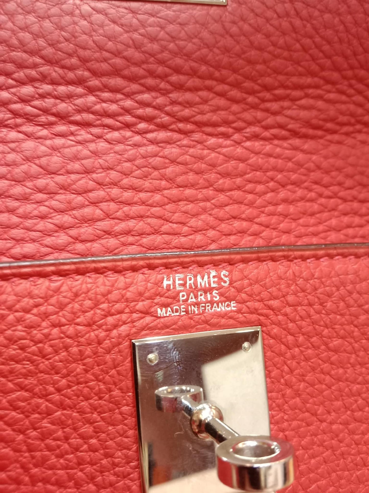 Hermes Kelly 32 Rouge Casaque Togo Stamp I Square 2005