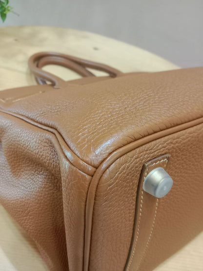 Hermes Birkin 30 Gold on Gold Clemence Stamp E Square 2001