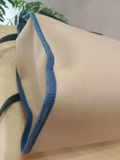 Hermes Herbag Ado Zip Backpack Canvas Bicolor Tan/Blue Stamp U 2022