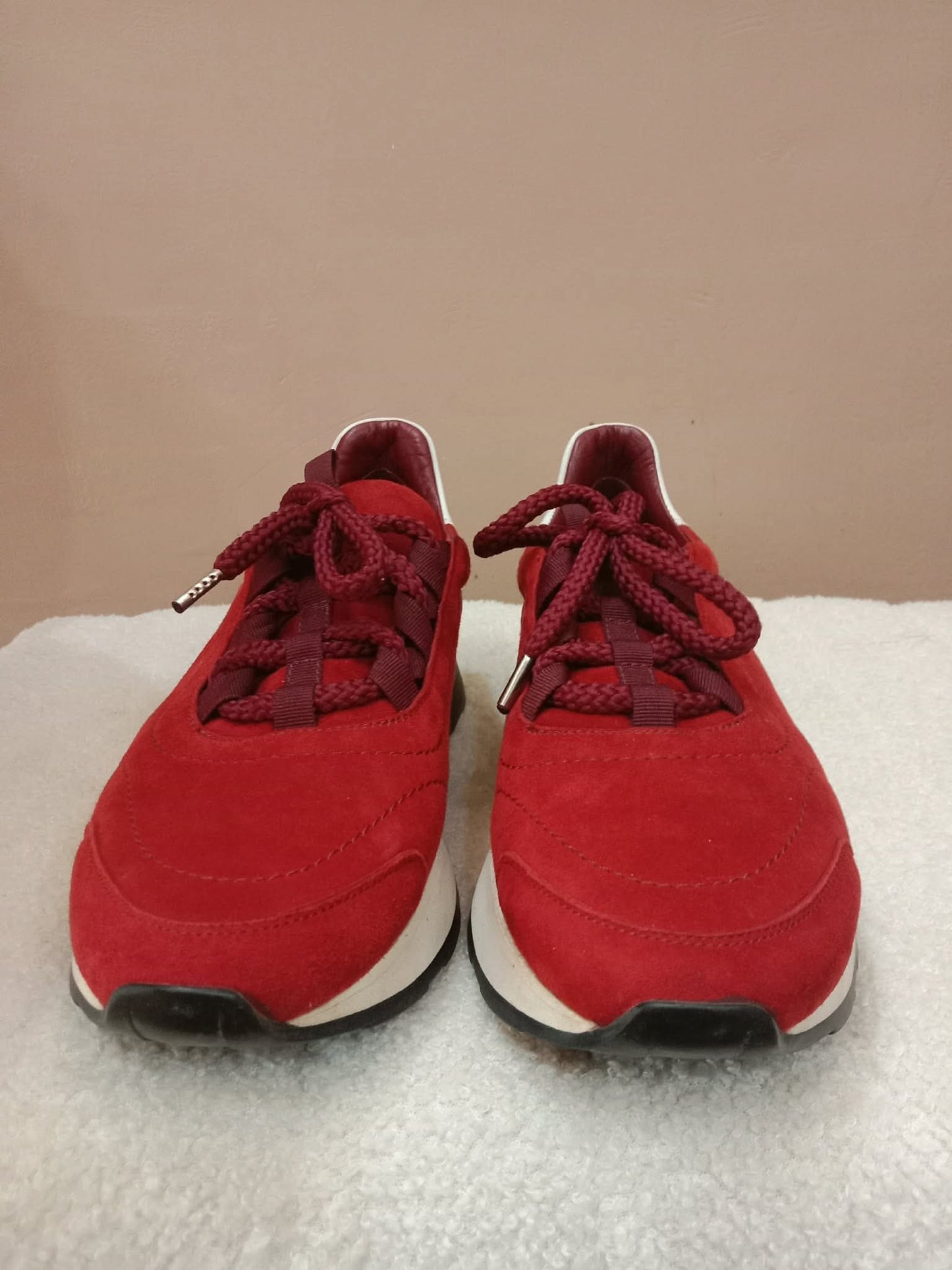 Hermes Miles Sneakers Bordeaux Suede Size 37.5