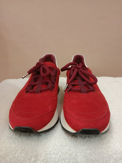 Hermes Miles Sneakers Bordeaux Suede Size 37.5