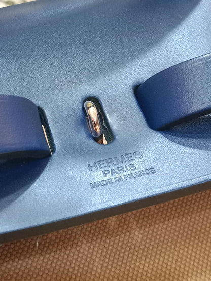 Hermes Herbag Ado Zip Backpack Canvas Bicolor Tan/Blue Stamp U 2022