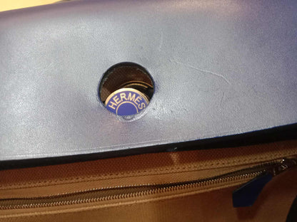 Hermes Herbag Ado Zip Backpack Canvas Bicolor Tan/Blue Stamp U 2022