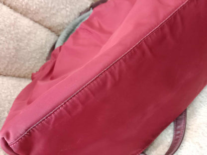 Prada Tessuto Nylon Top Handle Bag Red