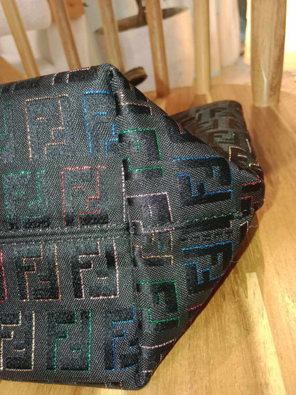 Fendi Zuchino Black Multicolor Tote Bag Small