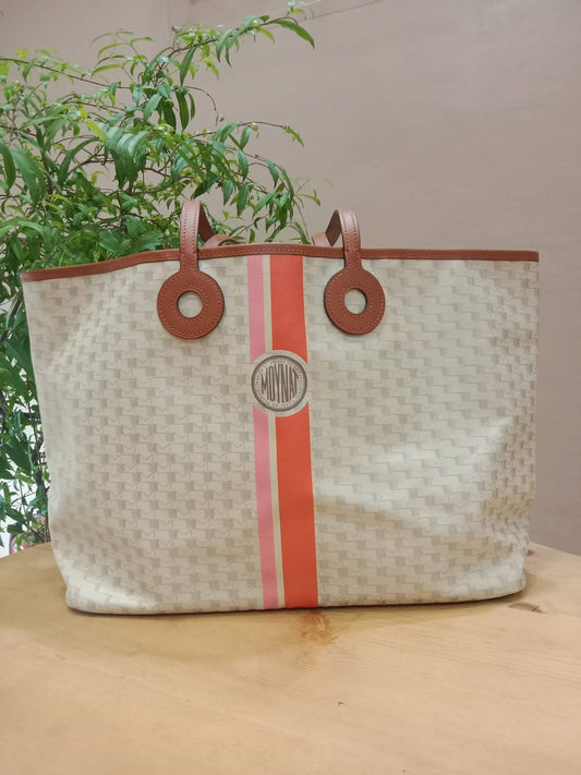 Moynat Paris Oh! Tote Ruban Monogram Canvas Beige