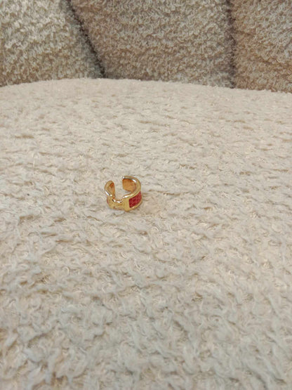 Hermes Olympe Ear Cuff Red Lizard Leather