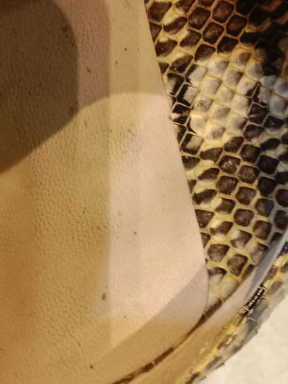 Jimmy Choo Python-Embossed Open-Toe Slingback Pumps Size 35