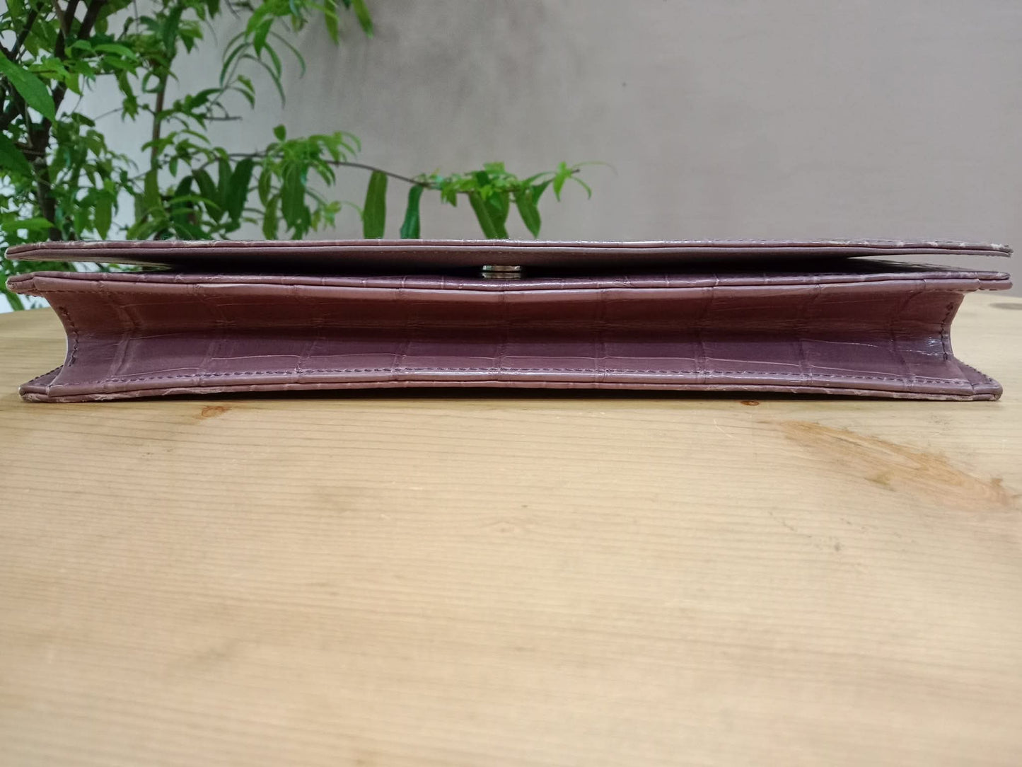 Dior Crocodile Embossed Mauve Clutch
