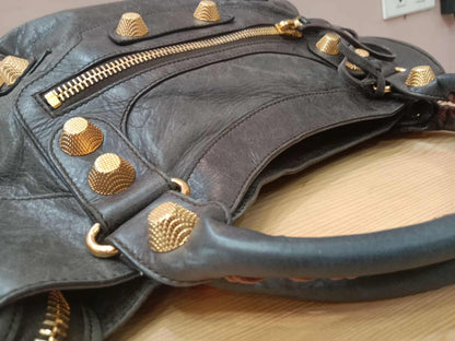 Balenciaga Giant City Bag Distressed Lambski Black