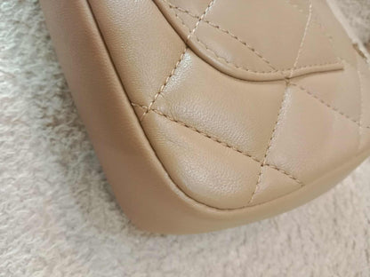 Chanel Seasonal Flap Heart Charms Beige Microchipped