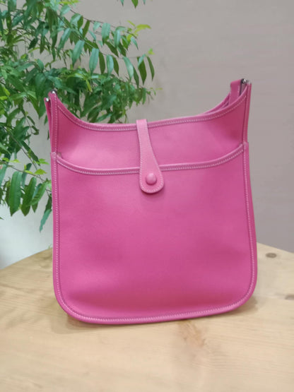 Hermes Evelyne Pink Epsom PM Stamp O Square 2011