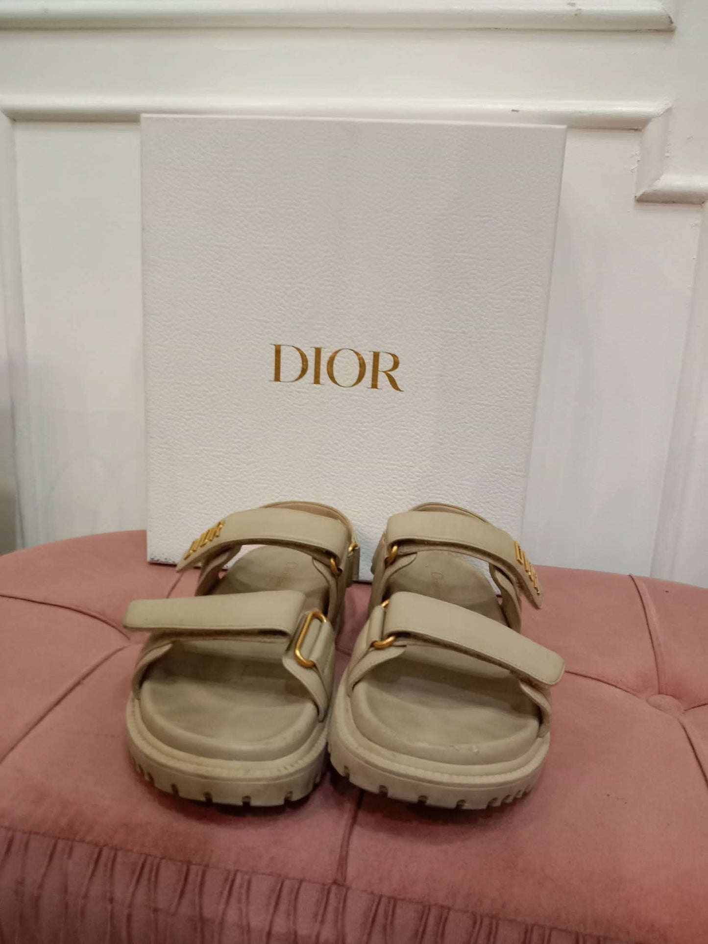 Christian Dior Dioract Sandals Beige Size 37
