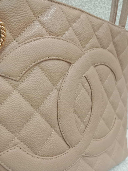 Chanel Medallion Beige Caviar Series 11