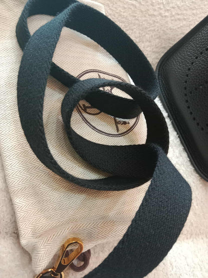 Hermes Mini Evelyne Noir Clemence Stamp U 2022