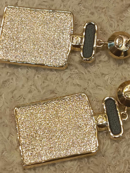 Chanel Black/Gold Perfume Earrings