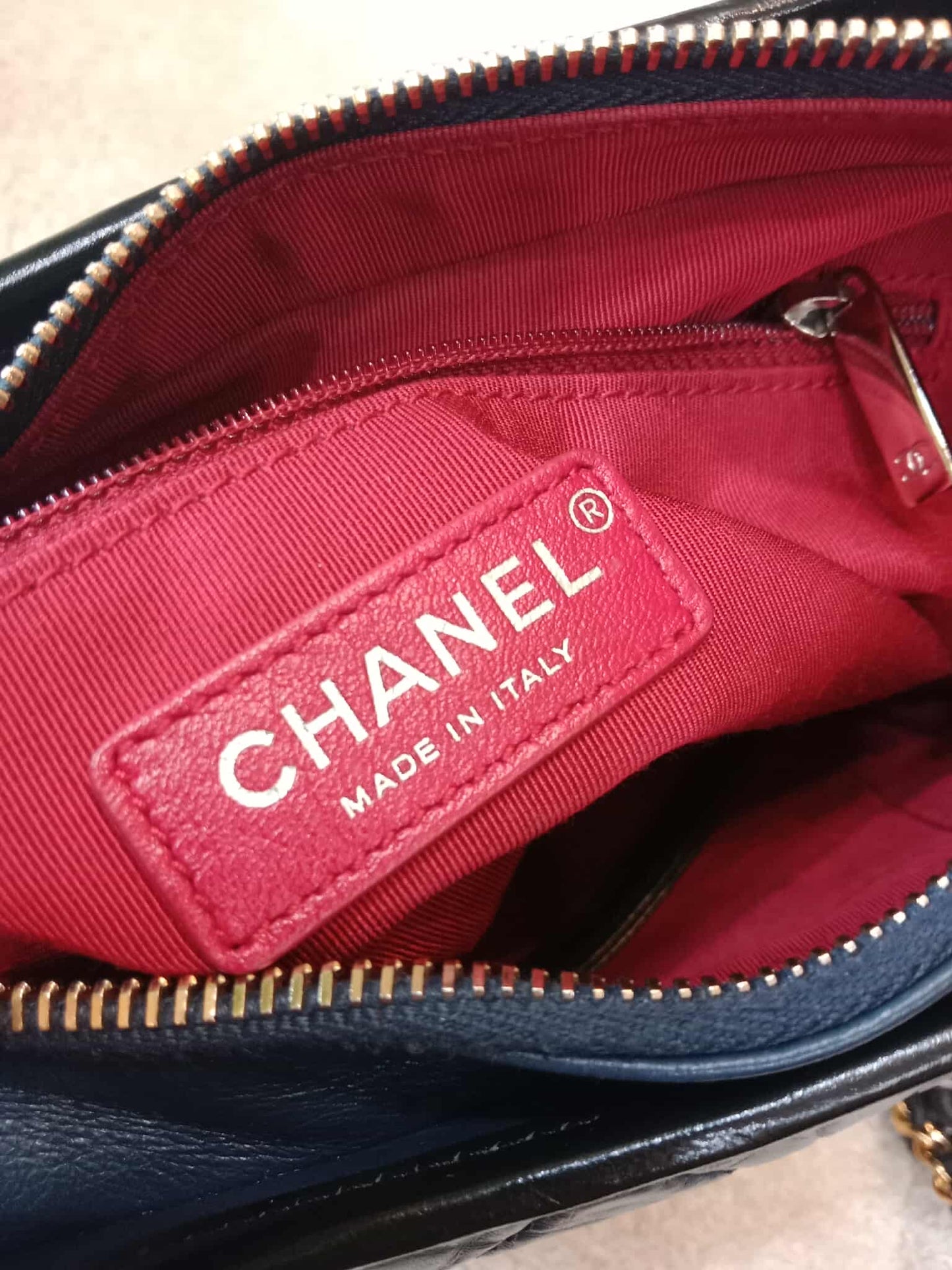 Chanel Gabrielle Small Hobo Bag in Navy/Black Calfskin Series 25