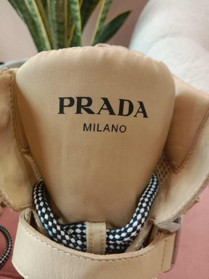 Prada Monolith Boots Beige Size 38
