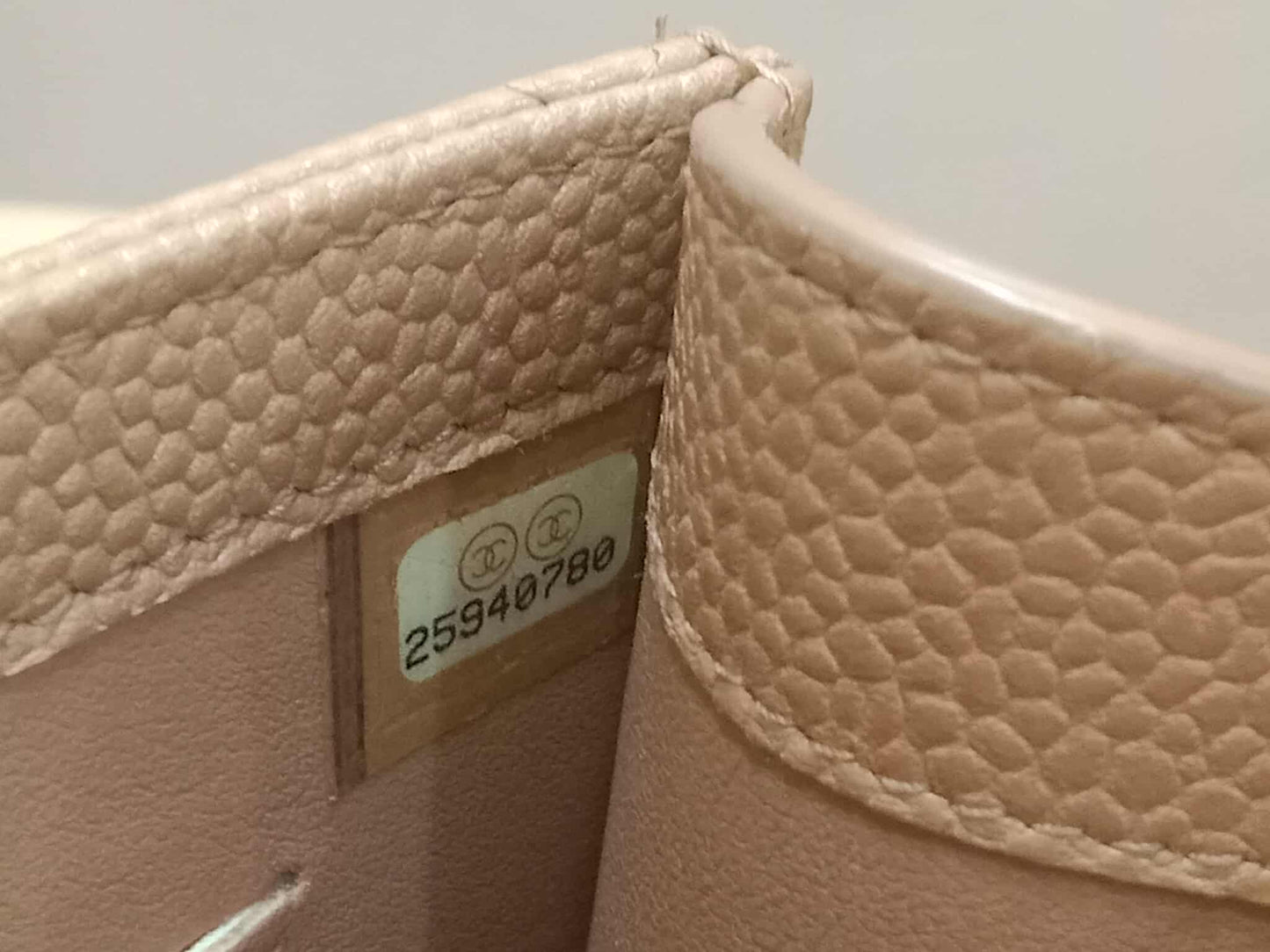 Chanel Golden Class Phone Holder Caviar Crossbody Bag Beige Series 25