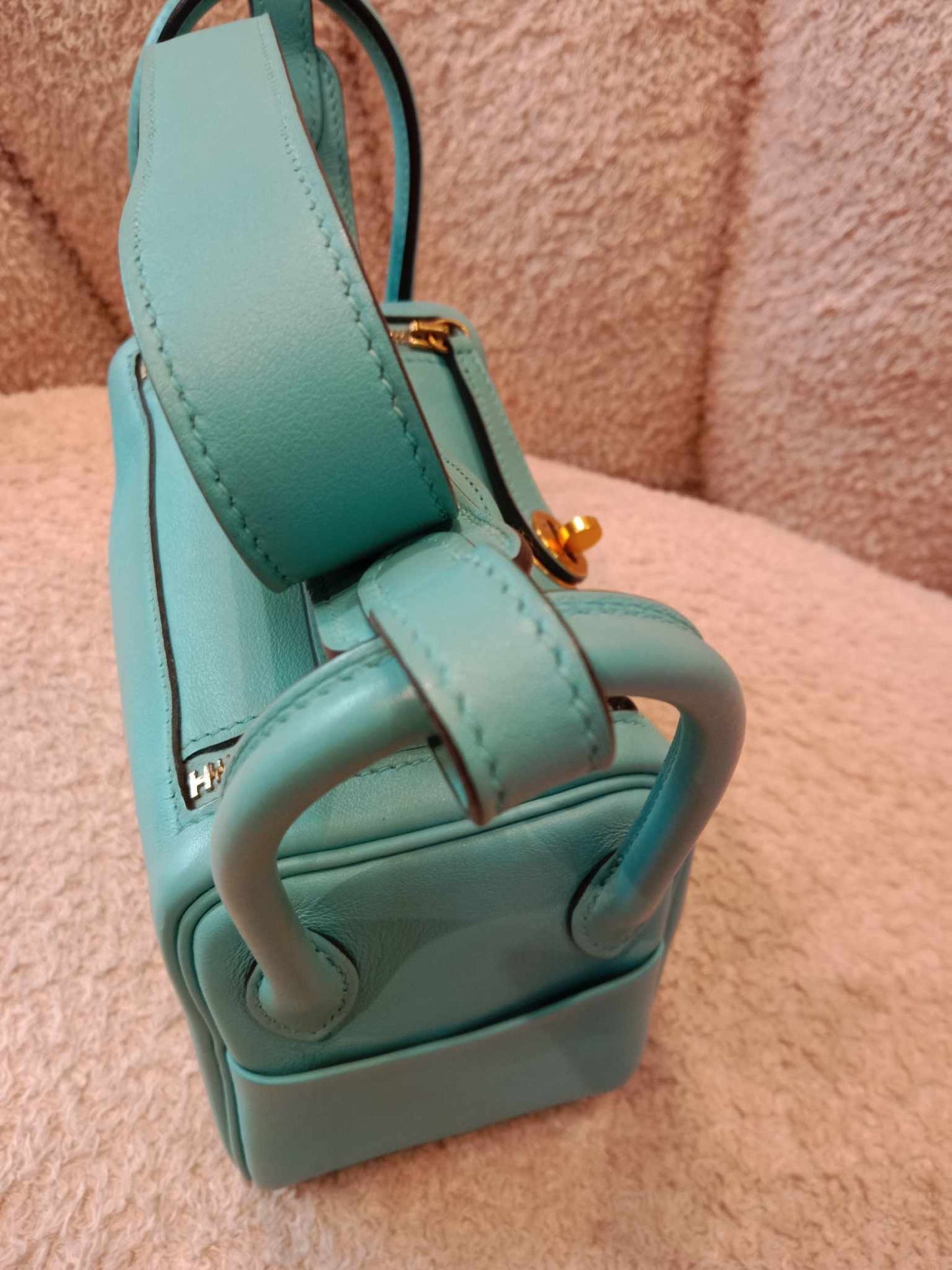 Hermes Mini Lindy Tiffany Blue Stamp Y 2020