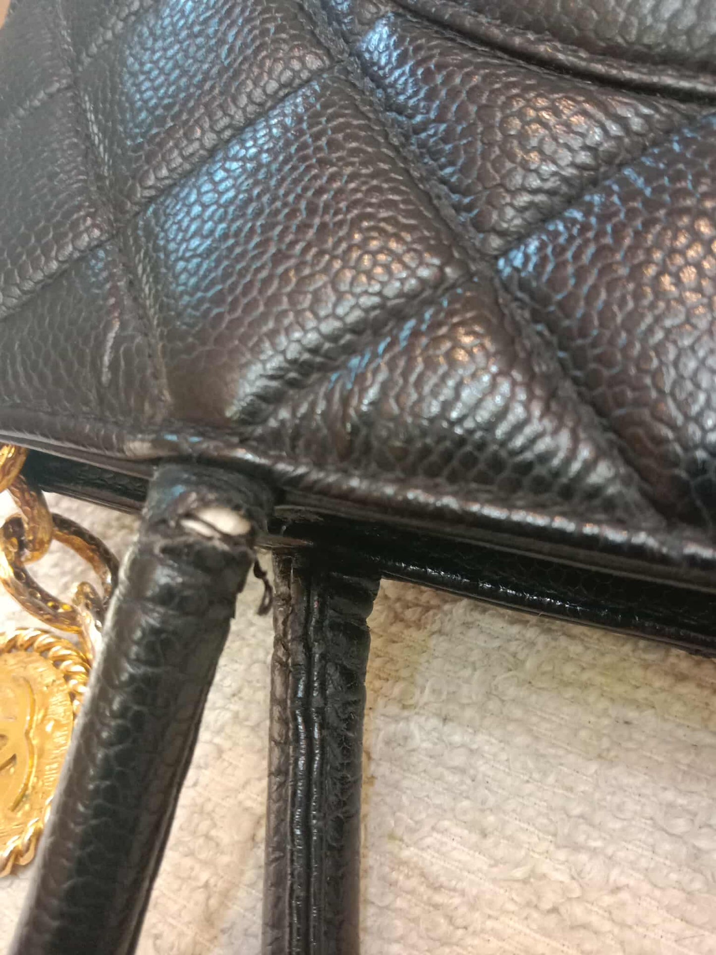 Chanel Medallion Black Caviar Series 7