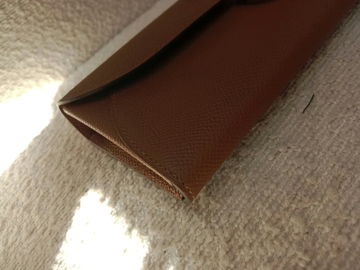 Hermes Maillon Chaine d'Ancre To Go Wallet Epsom Gold on Gold Stamp W 2024
