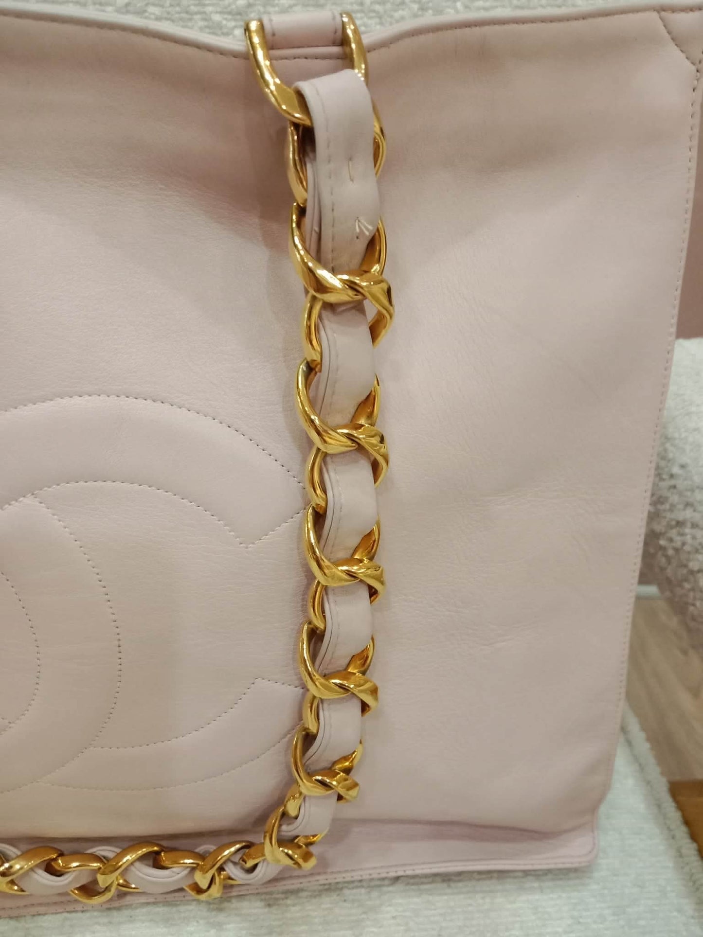 Chanel Vintage Timeless Tote Light Pink Lambskin Series 3