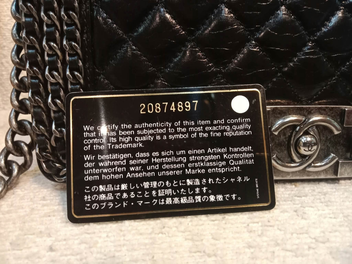 Chanel Boy Flap Chain Trim Calfskin Black Series 20